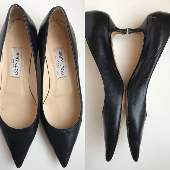Jimmy Choo Classic Black Pointed Heels - Picture 6 of 7